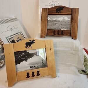 Set of 2 Woodland Creek 6x4 Rustic Moose Photo Frames – Weston Gallery Cabin...